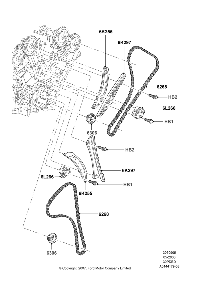 Timing Gear, 3.0 V6 24V DOHC EFI Modular