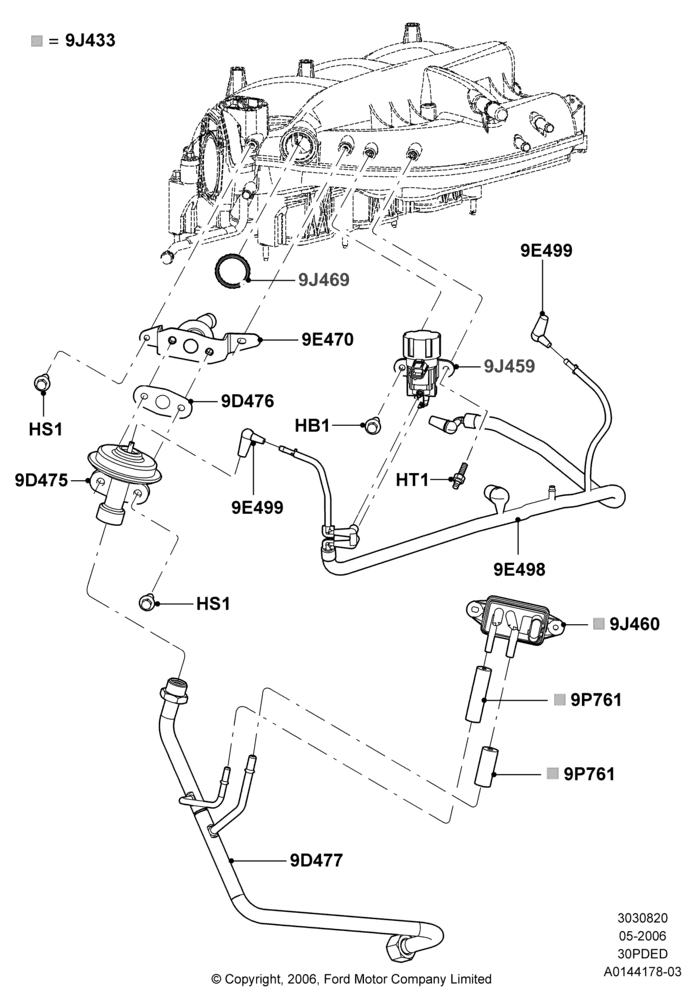 Exhaust Gas Recirculation, 3.0 V6 24V DOHC EFI Modular