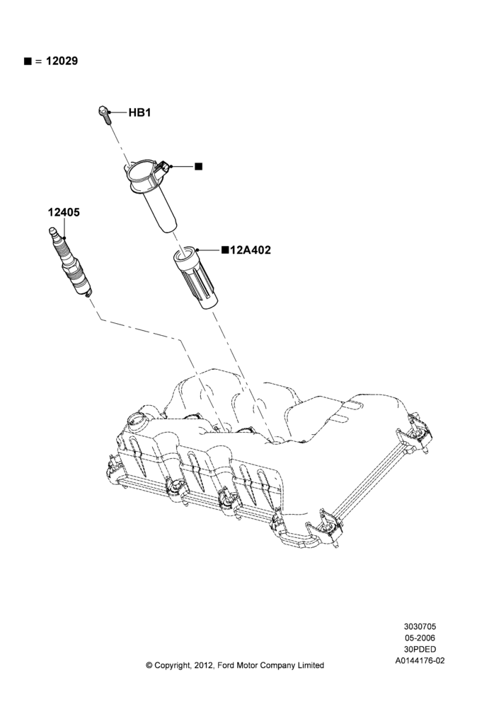 05C - Ignition Coil and Wires/Spark Plugs, 3.0 V6 24V DOHC EFI Modular; 01/MAY/2006-23/JUN/2008