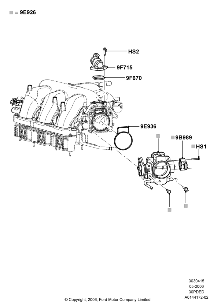 15C - Throttle Housing, 3.0 V6 24V DOHC EFI Modular; 01/MAY/2006-23/JUN/2008