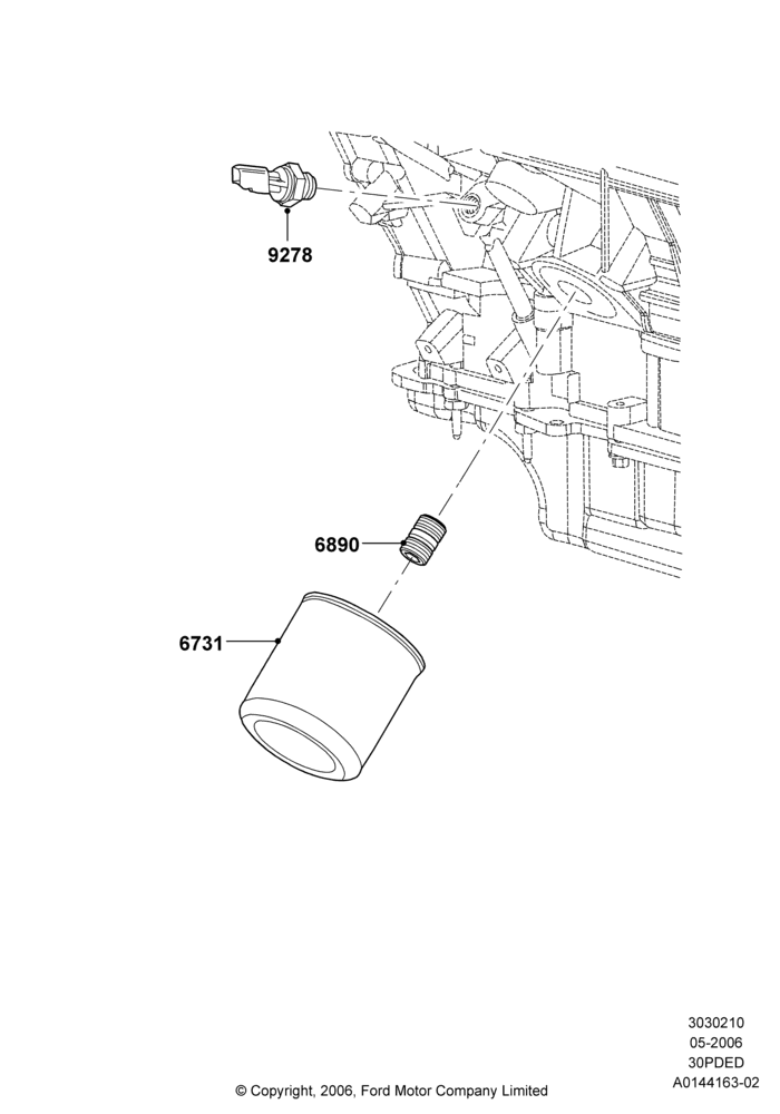 10C - Oil Cooler and Filter, 3.0 V6 24V DOHC EFI Modular; 01/MAY/2006-23/JUN/2008