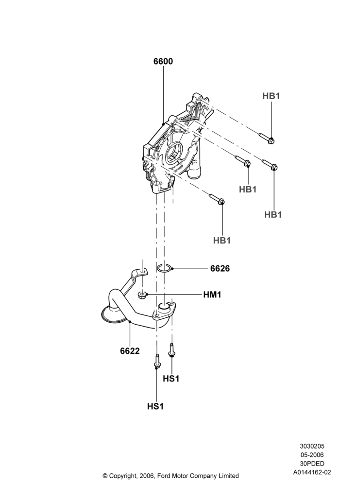 05C - Oil Pump, 3.0 V6 24V DOHC EFI Modular; 01/MAY/2006-23/JUN/2008