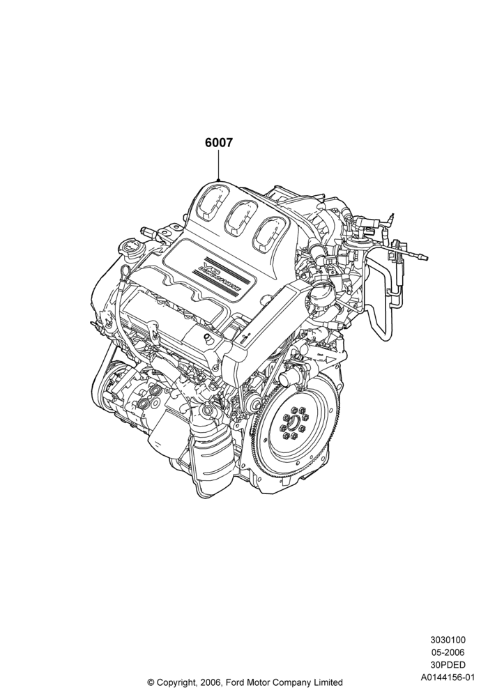 00C - Engine Assy Fully Dressed, 3.0 V6 24V DOHC EFI Modular; 01/MAY/2006-23/JUN/2008