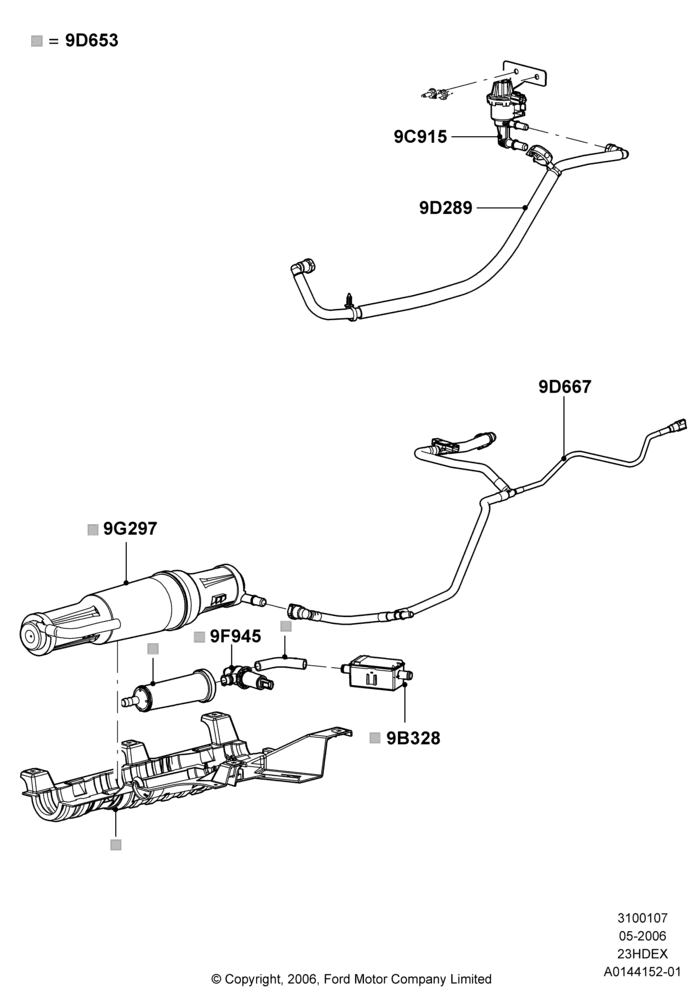 07F - Fuel Vapour System, 2.3L Duratec-HE (145PS) - MI4; 01/MAY/2006-08/JAN/2007