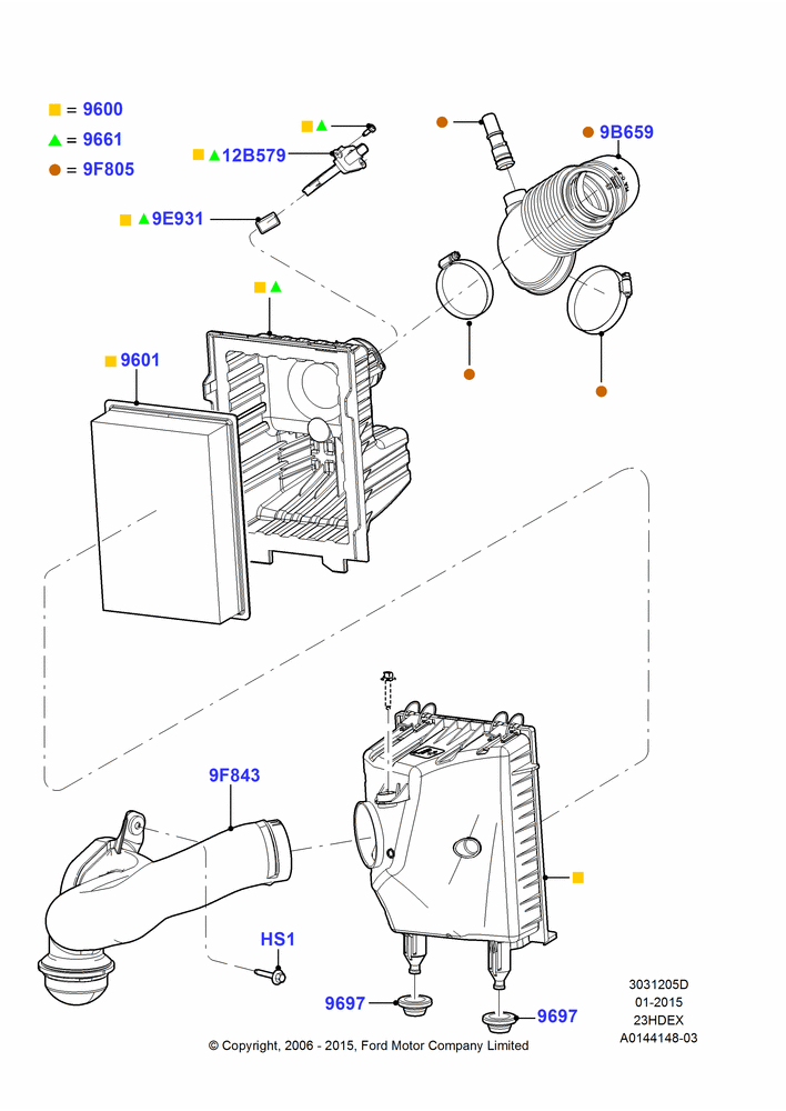05D - Air Cleaner, 2.3L Duratec-HE (145PS) - MI4; 01/MAY/2006-23/JUN/2008