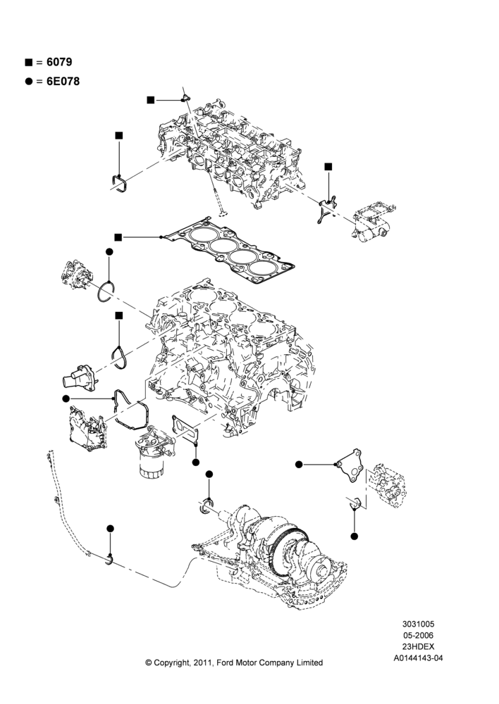 05D - Engine Gasket Kits, 2.3L Duratec-HE (145PS) - MI4; 01/MAY/2006-23/JUN/2008