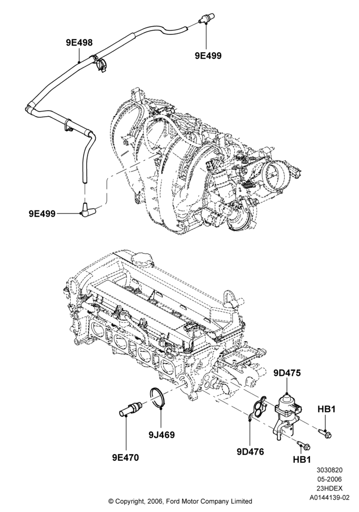 Exhaust Gas Recirculation, 2.3L Duratec-HE (145PS) - MI4