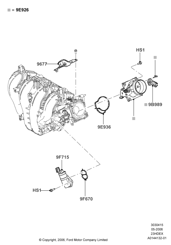 15D - Throttle Housing, 2.3L Duratec-HE (145PS) - MI4; 01/MAY/2006-23/JUN/2008