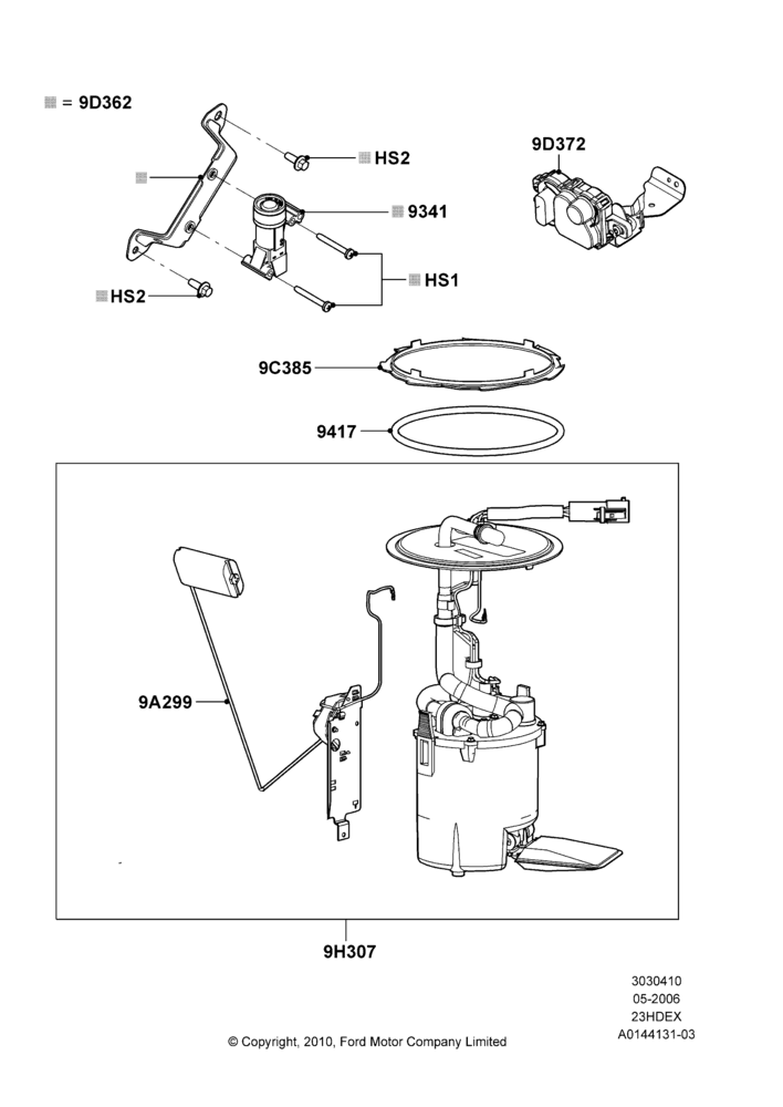 10E - Fuel Pump And Sender Unit, 2.3L Duratec-HE (145PS) - MI4; 01/MAY/2006-23/JUN/2008