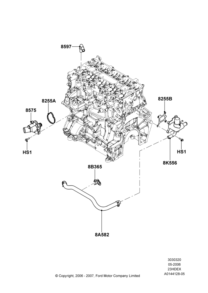 Thermostat/Housing & Related Parts, 2.3L Duratec-HE (145PS) - MI4