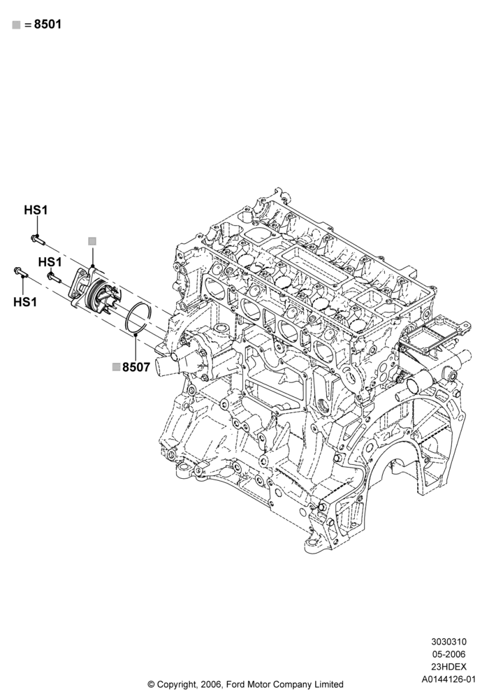 Water Pump, 2.3L Duratec-HE (145PS) - MI4
