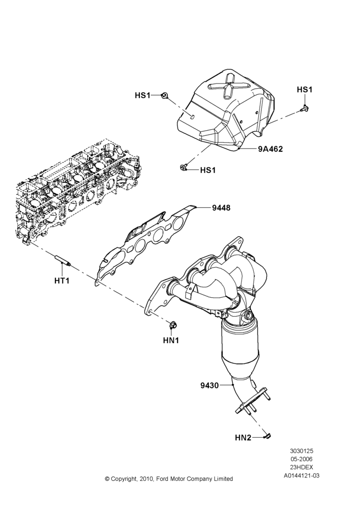 Exhaust Manifold, 2.3L Duratec-HE (145PS) - MI4