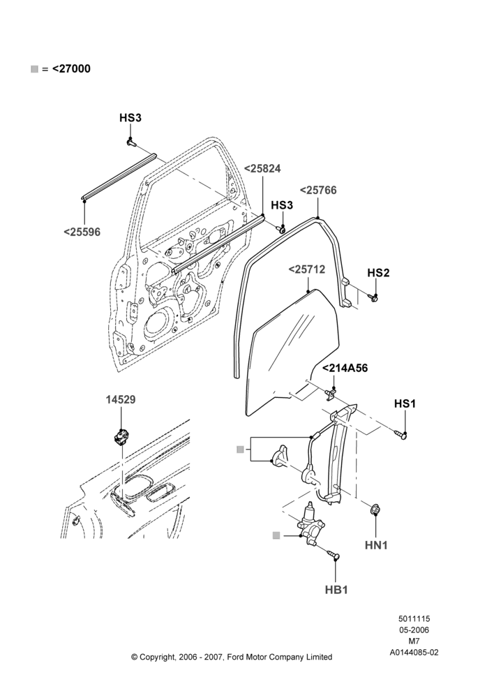 15 - Rear Door Glass and Window Controls; 01/MAY/2006-29/APR/2012