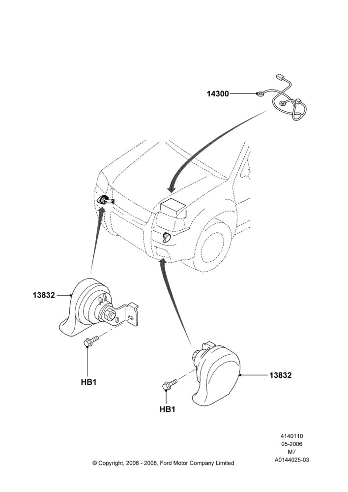 10A - Battery Cables and Horn, Less Hybrid Version; 01/MAY/2006-29/APR/2012