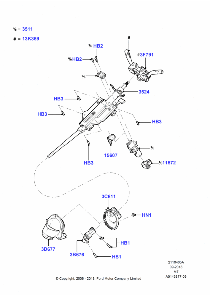05A - Steering Column, For Unleaded Fuel; 01/MAY/2006-08/JAN/2007