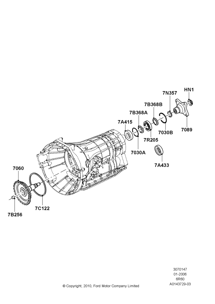 47C - Output Shafts, 6 Speed Auto Transmission 6R60, 6 Speed Automatic Trans (6R80); 30/JAN/2006-29/OCT/2010