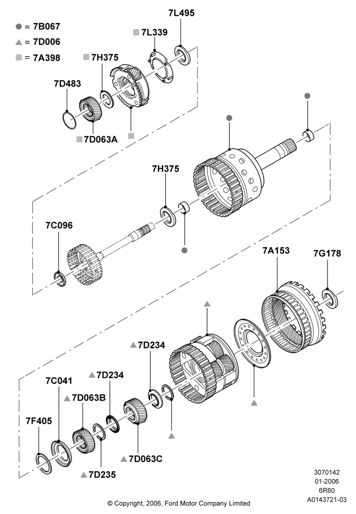 42C - Planetary Gear Sets, 6 Speed Auto Transmission 6R60, 6 Speed Automatic Trans (6R80); 30/JAN/2006-29/OCT/2010