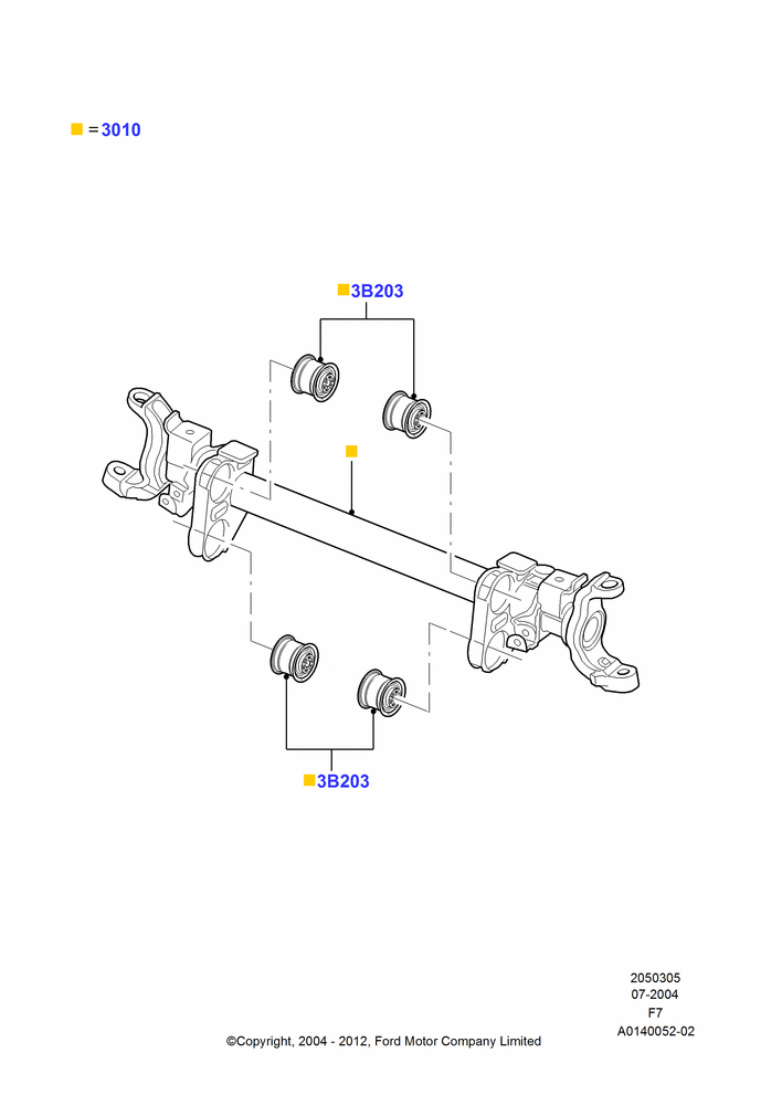 05B - Front Axle Case, LHD RWD; 19/JUL/2004-12/FEB/2010