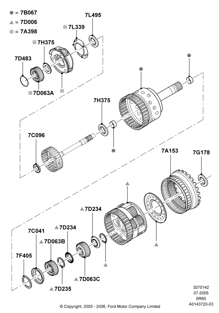 42B - Planetary Gear Sets, 6 Speed Auto Transmission 6R60, 6 Speed Automatic Trans (6R80); 19/JUL/2005-16/DEC/2010