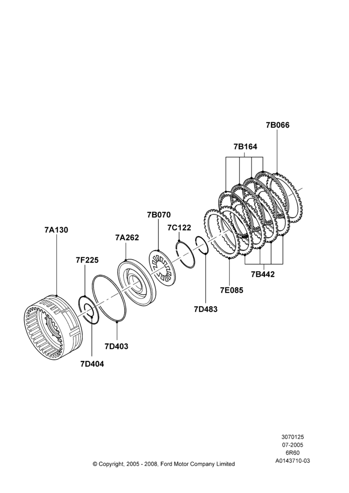 25B - Drive Plates - Low Clutch, 6 Speed Auto Transmission 6R60, 6 Speed Automatic Trans (6R80); 19/JUL/2005-16/DEC/2010