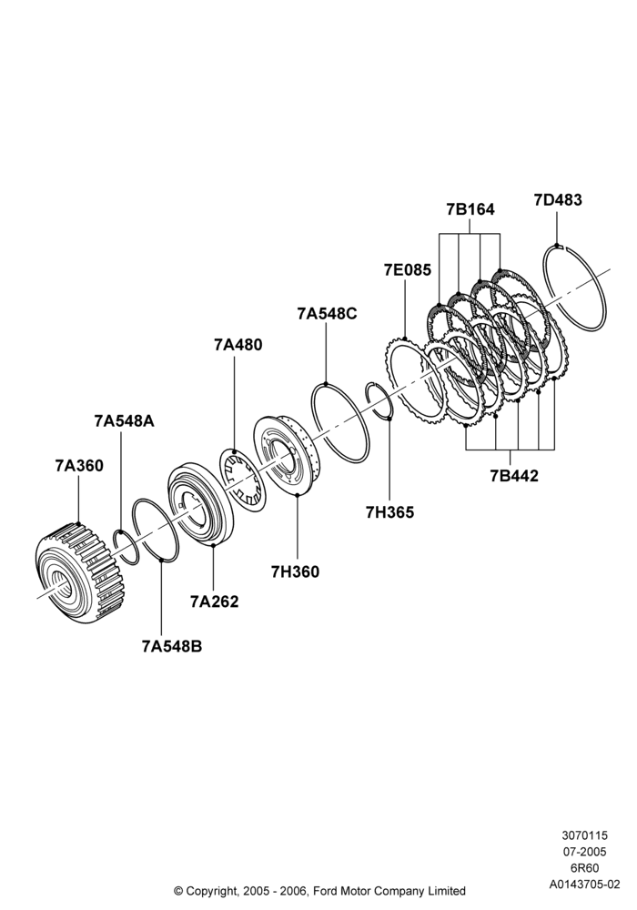 15B - Forward Clutch and Components, 6 Speed Auto Transmission 6R60, 6 Speed Automatic Trans (6R80); 19/JUL/2005-16/DEC/2010