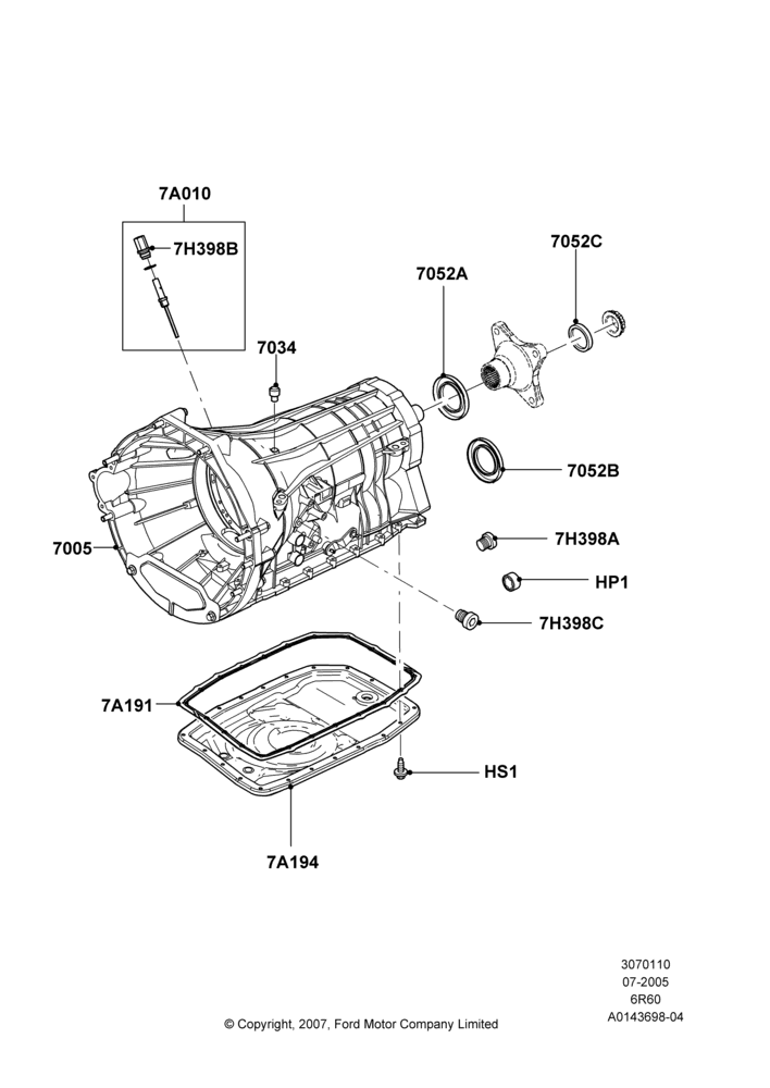 10B - Transmission External Components, 6 Speed Auto Transmission 6R60, 6 Speed Automatic Trans (6R80); 19/JUL/2005-16/DEC/2010