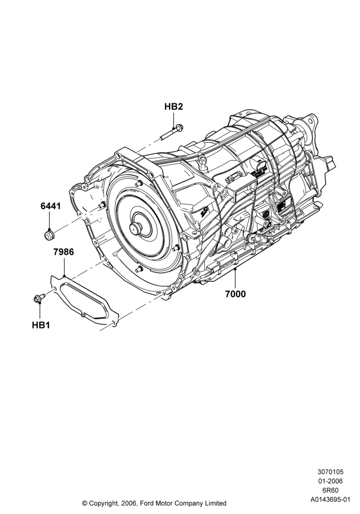 05C - Auto Trans Assy & Speedometer Drive, 6 Speed Auto Transmission 6R60, 6 Speed Automatic Trans (6R80); 30/JAN/2006-29/OCT/2010