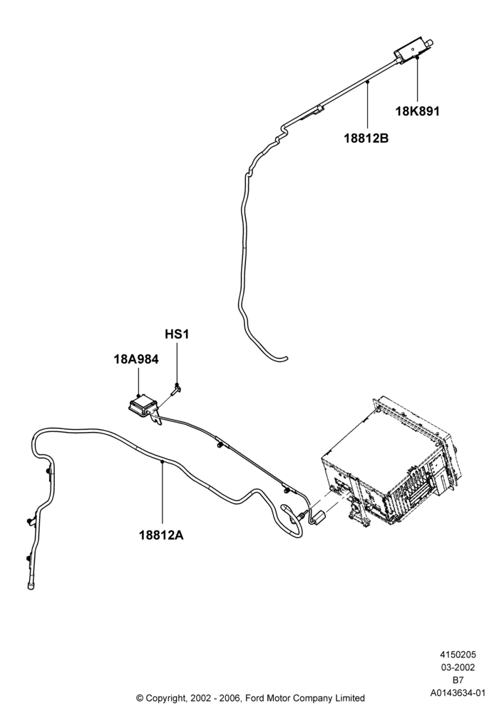05B - Antenna, AM/FM Str/CD/Clk/Navig System; 18/MAR/2002-02/AUG/2006