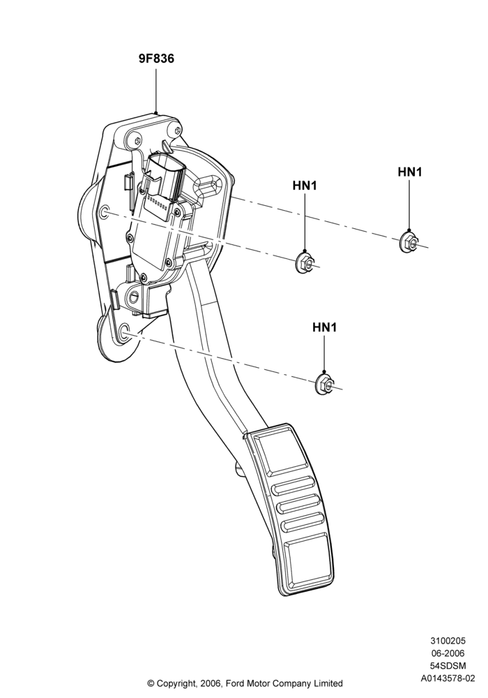 05B - Accelerator/Injection Pump Controls, 5.4L 4V DOHC EFI S/C ALUM V8 G; 06/JUN/2006-30/APR/2012