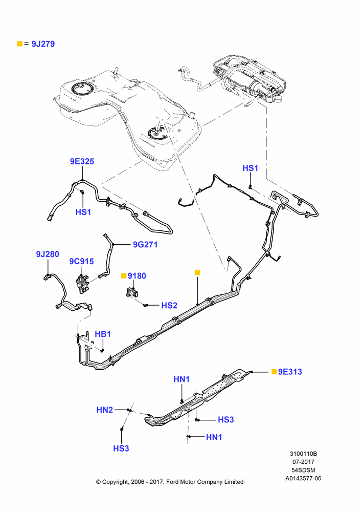 10B - Fuel Lines, 5.4L 4V DOHC EFI S/C ALUM V8 G; 06/JUN/2006-26/FEB/2009