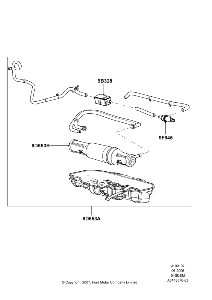 07B - Fuel Vapour System, 5.4L 4V DOHC EFI S/C ALUM V8 G; 06/JUN/2006-06/JUN/2007