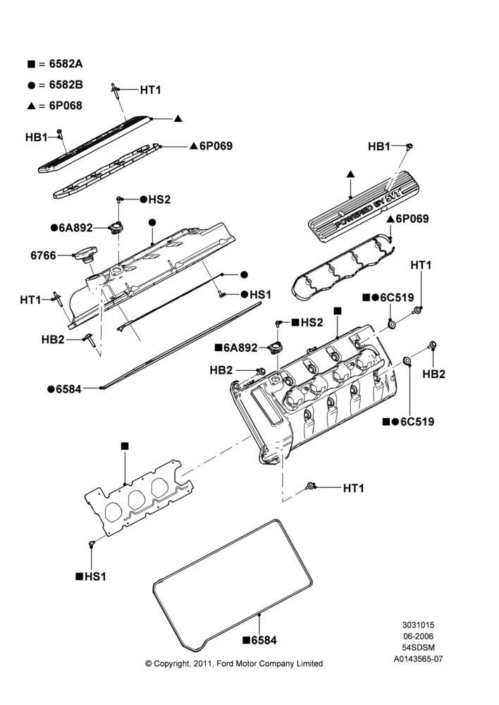 15B - Cylinder Head Cover, 5.4L 4V DOHC EFI S/C ALUM V8 G; 06/JUN/2006-30/APR/2012