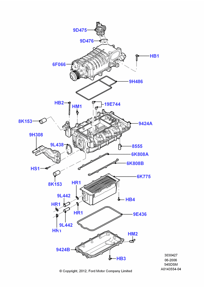 27B - Supercharger, 5.4L 4V DOHC EFI S/C ALUM V8 G; 06/JUN/2006-30/APR/2012