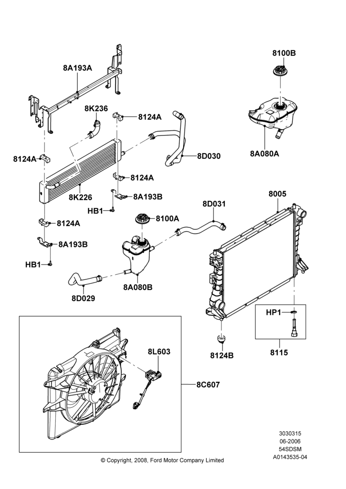 15B - Radiator/Coolant Overflow Container, 5.4L 4V DOHC EFI S/C ALUM V8 G; 06/JUN/2006-22/MAR/2010