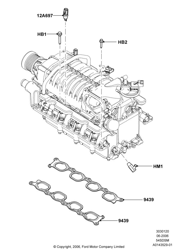 20B - Intake Manifold, 5.4L 4V DOHC EFI S/C ALUM V8 G; 06/JUN/2006-30/APR/2012