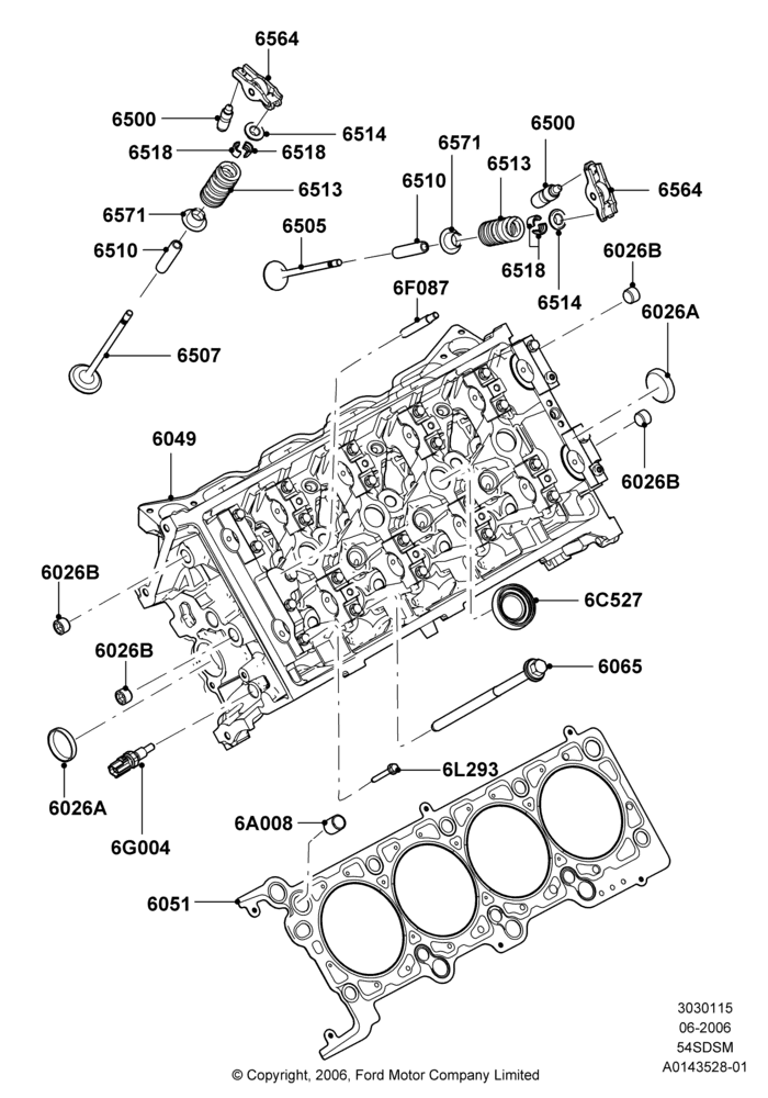 15B - Cylinder Head, 5.4L 4V DOHC EFI S/C ALUM V8 G; 06/JUN/2006-30/APR/2012