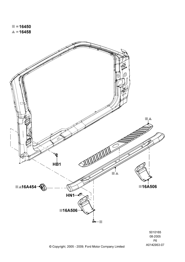 65G - Running Boards/Side Steps, Running Board - Eliptical Chrome, Super Cab, Production Molded Boards; 08/AUG/2005-01/FEB/2010