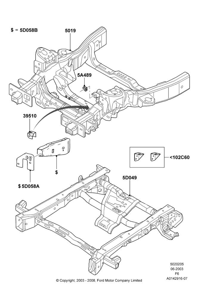05Z - Chassis Frame, Bracket Repair Kits; 02/JUN/2003-23/DEC/2014