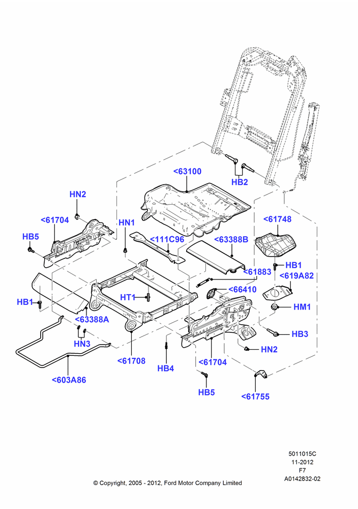 15C - Front Seat Base, With 40/20/40 Split Bench Frnt Seat, With Captain Chair Front Seats, With Driver 2 Way Mnl.Seat Adjuster, With Fr Seat Integrated Restraints; 16/MAY/2005-18/DEC/2006