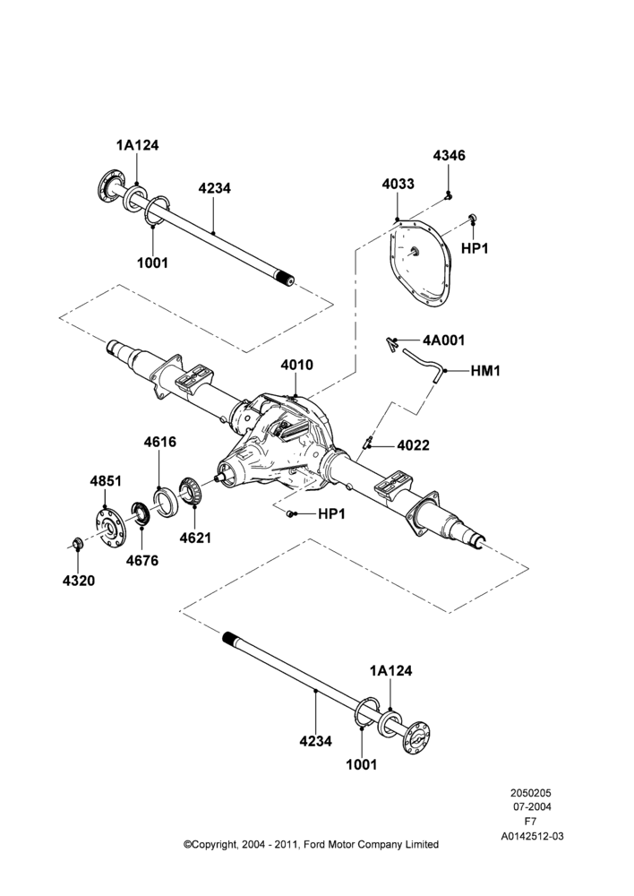Rear Axle, 5.4L Modular SOHC V8, 5.4L 3V V8, Wide Frame (Pickup), Ford 350 Series, With Double Rear Wheels