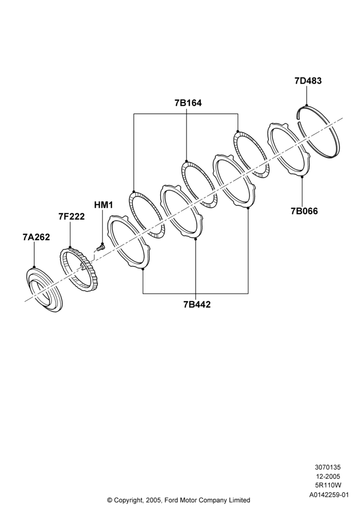 35B - Overdrive Clutch and Components, 5 Speed Auto 5R110W - HI/Torque, 5R110W 5 Speed Auto Trans NAAO; 03/JAN/2005