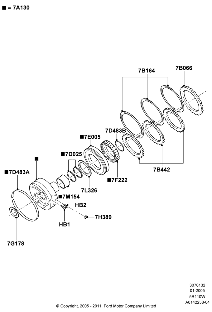 32B - Intermediate Clutch and Components, 5 Speed Auto 5R110W - HI/Torque, 5R110W 5 Speed Auto Trans NAAO; 03/JAN/2005