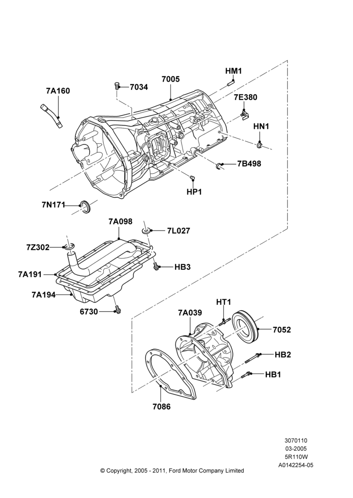 10B - Transmission External Components, 5 Speed Auto 5R110W - HI/Torque, 5R110W 5 Speed Auto Trans NAAO; 03/JAN/2005