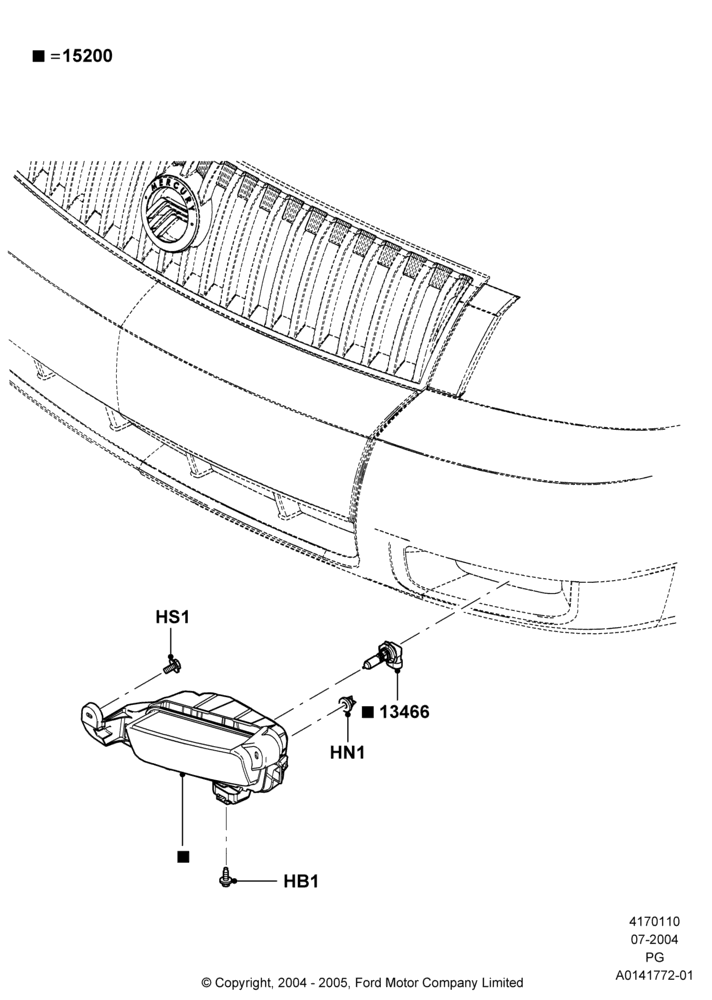 10B - Front Fog Lamps, Mercury Division Derivative; 12/JUL/2004-30/APR/2007