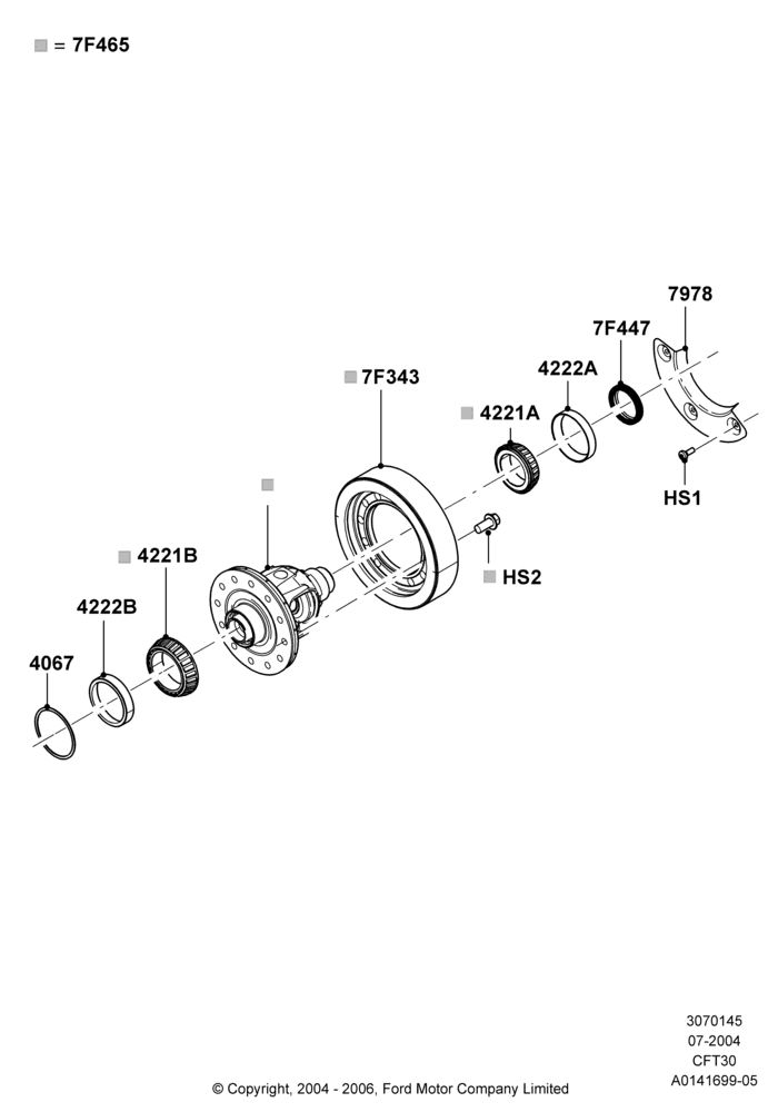 45B - Automatic Transaxle Diff.Component, CVT Select Shift Transmission; 12/JUL/2004-30/APR/2007