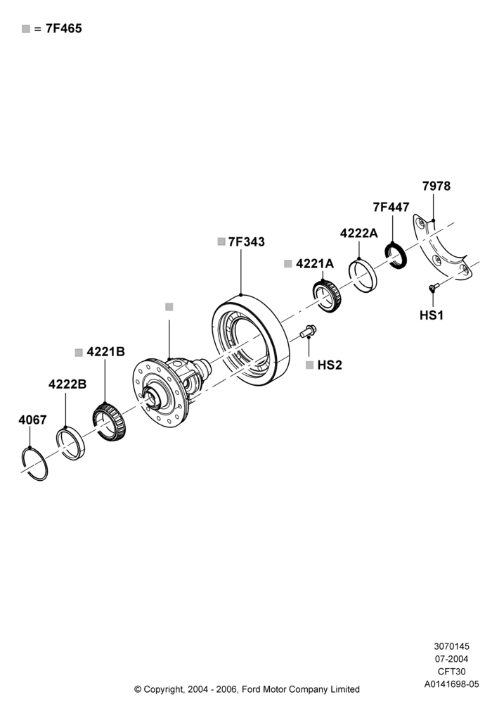45A - Automatic Transaxle Diff.Component, CVT Select Shift Transmission; 12/JUL/2004-04/JUN/2007