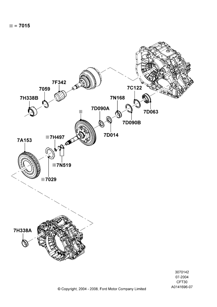 42A - Planetary Gear Sets, CVT Select Shift Transmission; 12/JUL/2004-04/JUN/2007