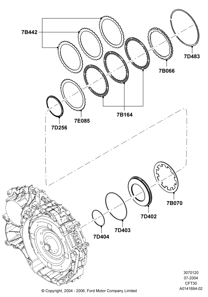 20A - Reverse Clutch and Components, CVT Select Shift Transmission; 12/JUL/2004-04/JUN/2007