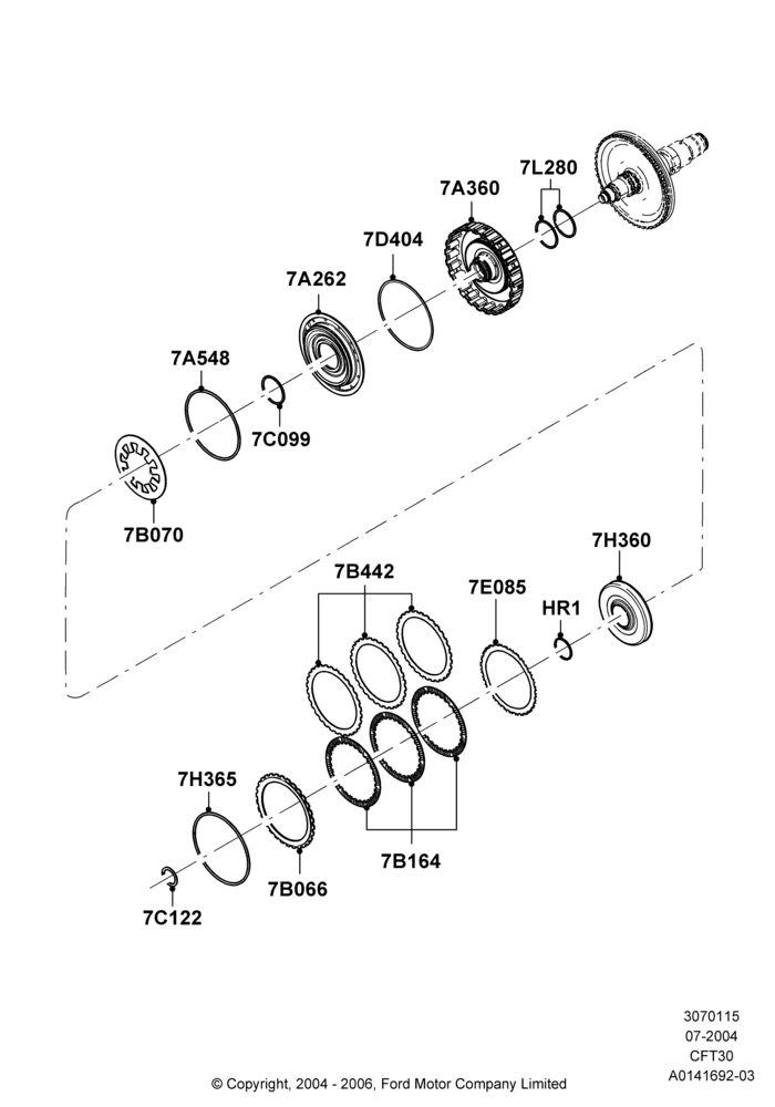 15A - Forward Clutch and Components, CVT Select Shift Transmission; 12/JUL/2004-04/JUN/2007