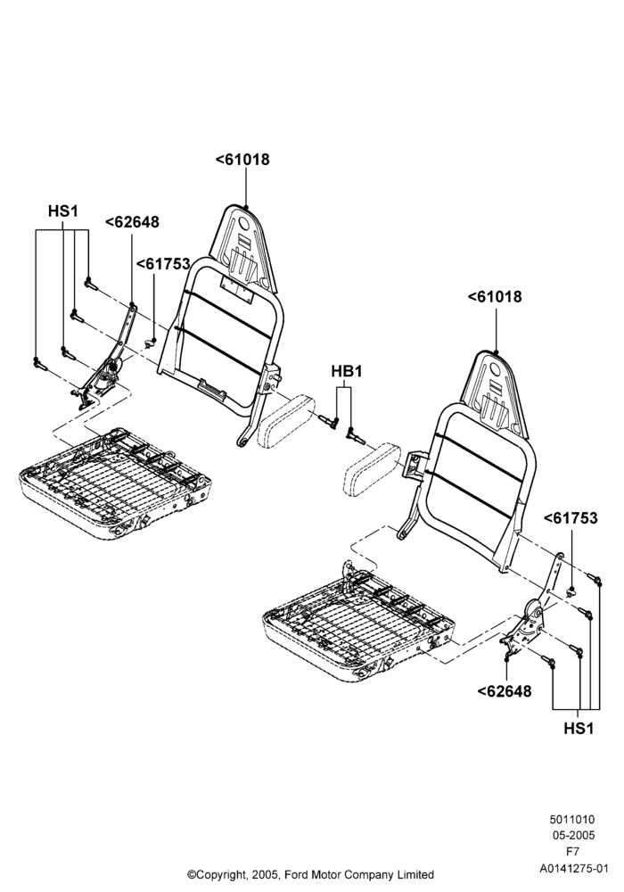 10C - Front Seat Back, With High Back Front Seats; 16/MAY/2005-18/DEC/2006